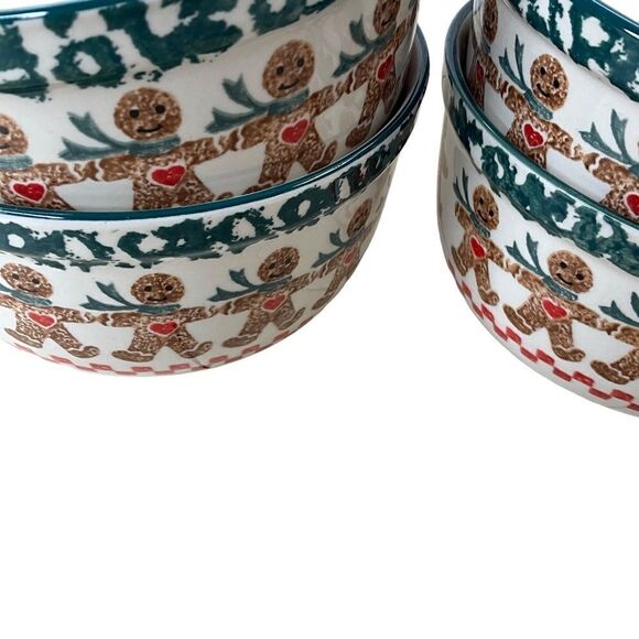 Folkcraft By Tienshan Gingerbread Bowls Set of 4 - Picture 3 of 9